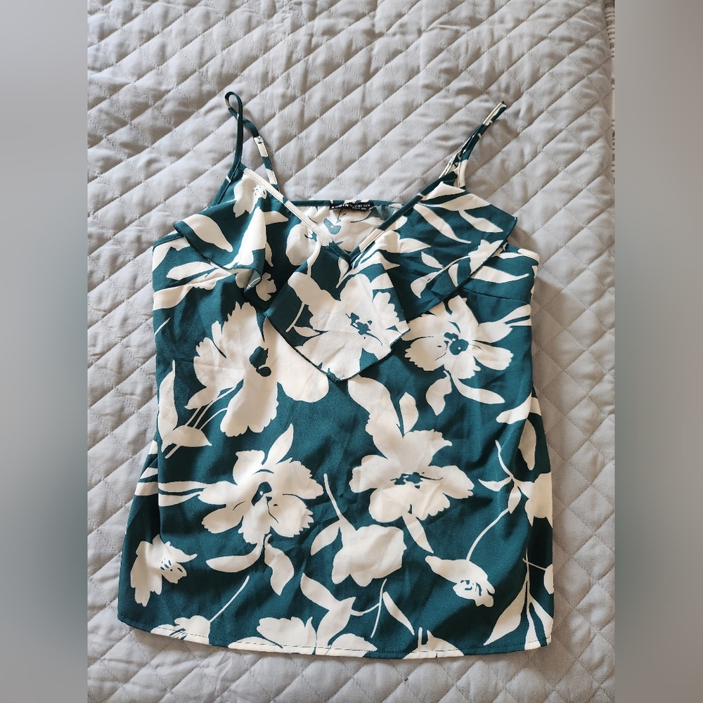 SHEIN Teal and White Floral Dress